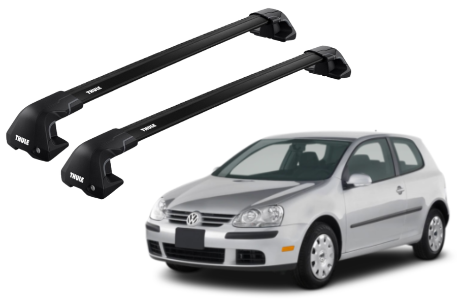 Barras THULE EDGE Flush para autos VOLKSWAGEN Golf 2004 a 2007 negro