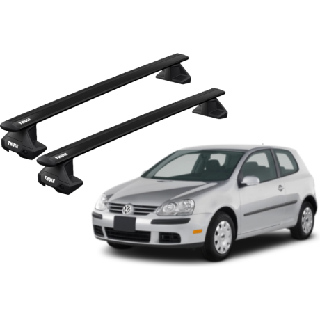 Barras THULE EVO WingBar para autos VOLKSWAGEN Golf 2004 a 2007 negro