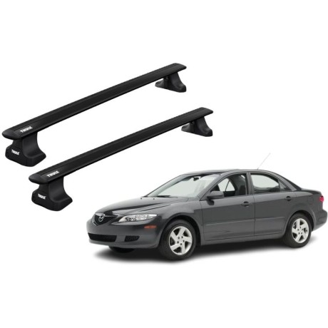 Barras THULE WingBar para autos MAZDA 6 2002 a 2007 negro