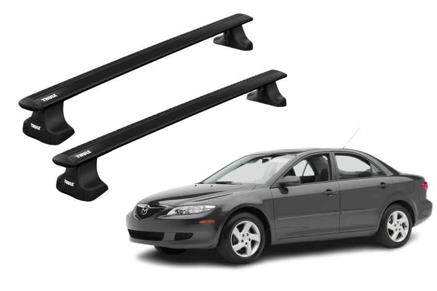 Barras THULE WingBar para autos MAZDA 6 2002 a 2007 negro