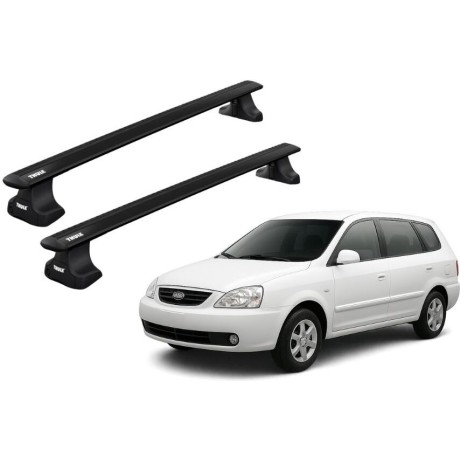 Barras THULE WingBar para autos KIA Carens 2002 a 2006 negro