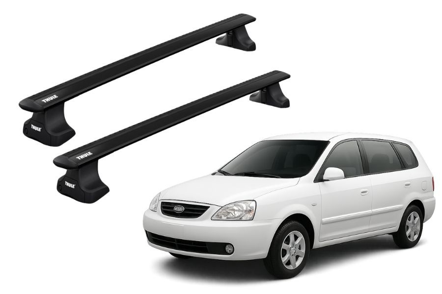 Barras THULE WingBar para autos KIA Carens 2002 a 2006 negro