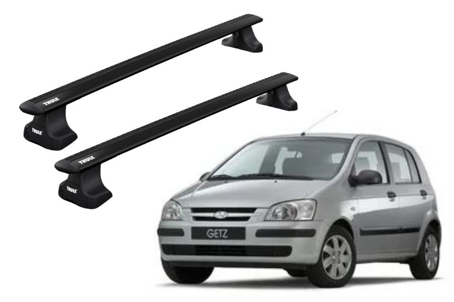 Barras THULE WingBar para autos HYUNDAI Getz 2002 a 2004 negro