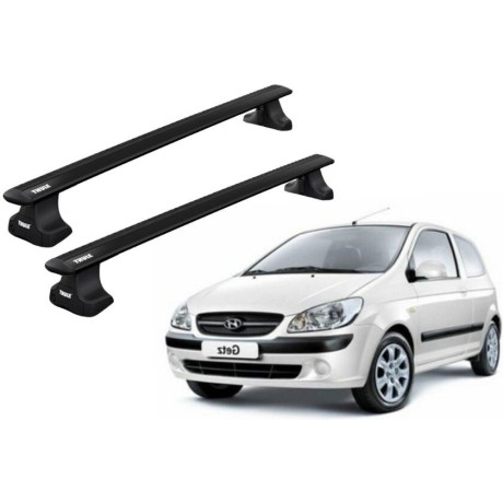 Barras THULE WingBar para autos HYUNDAI Getz 2005 a 2011 negro