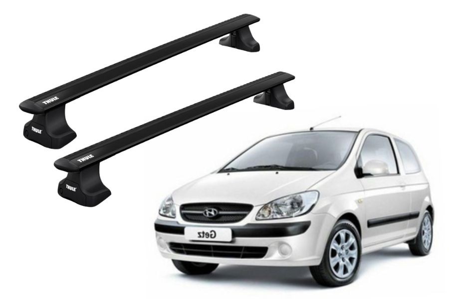 Barras THULE WingBar para autos HYUNDAI Getz 2005 a 2011 negro