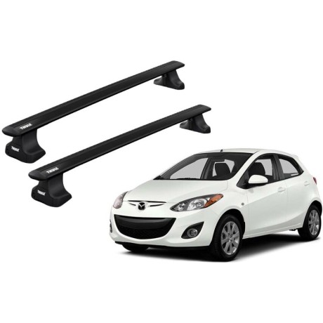 Barras THULE WingBar para autos MAZDA Demio 2002 a 2007 negro
