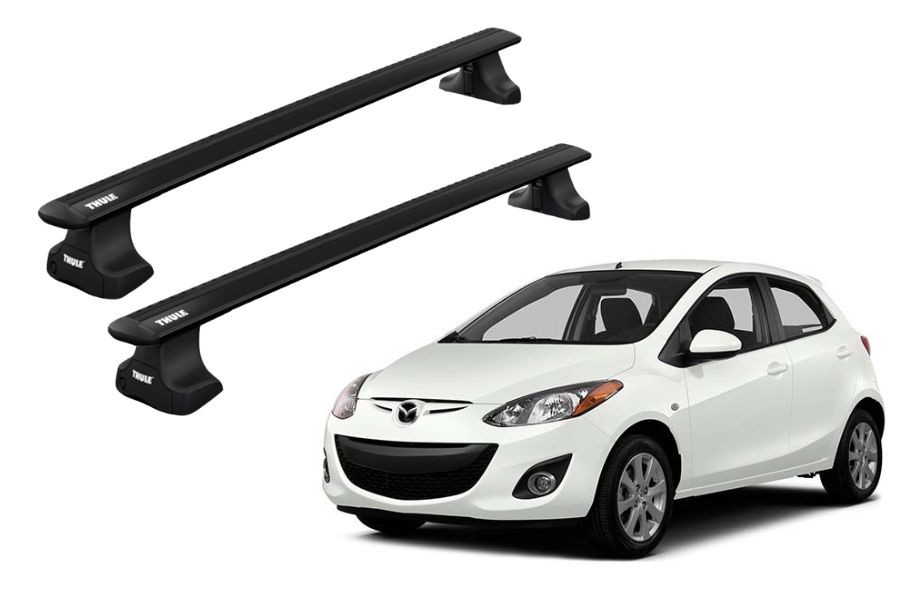 Barras THULE WingBar para autos MAZDA Demio 2002 a 2007 negro
