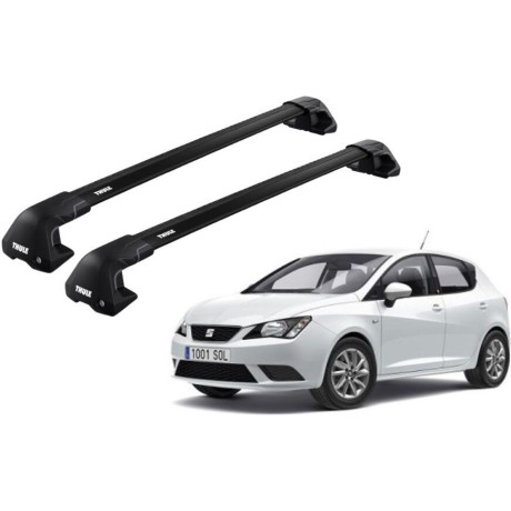 Barras THULE EDGE Flush para autos SEAT Ibiza 2008 a 2017 negro