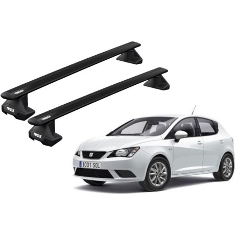 Barras THULE EVO WingBar para autos SEAT Ibiza 2008 a 2017 negro