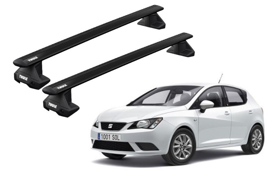 Barras THULE EVO WingBar para autos SEAT Ibiza 2008 a 2017 negro