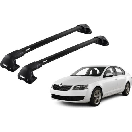 Barras THULE EDGE Flush para autos SKODA Octavia 2013 a 2020 negro