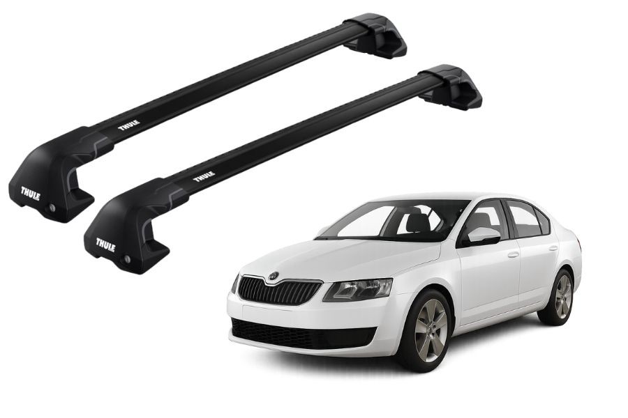 Barras THULE EDGE Flush para autos SKODA Octavia 2013 a 2020 negro