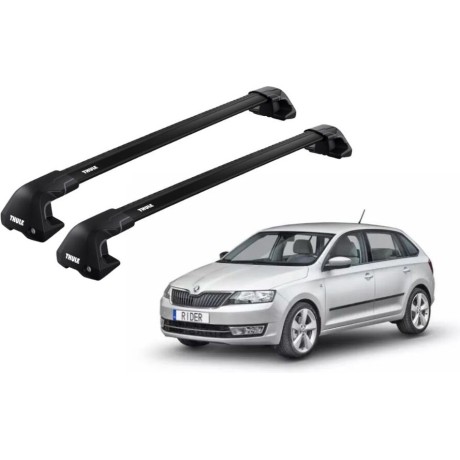 Barras THULE EDGE Flush para autos SKODA Rapid Spaceback desde 2014 negro