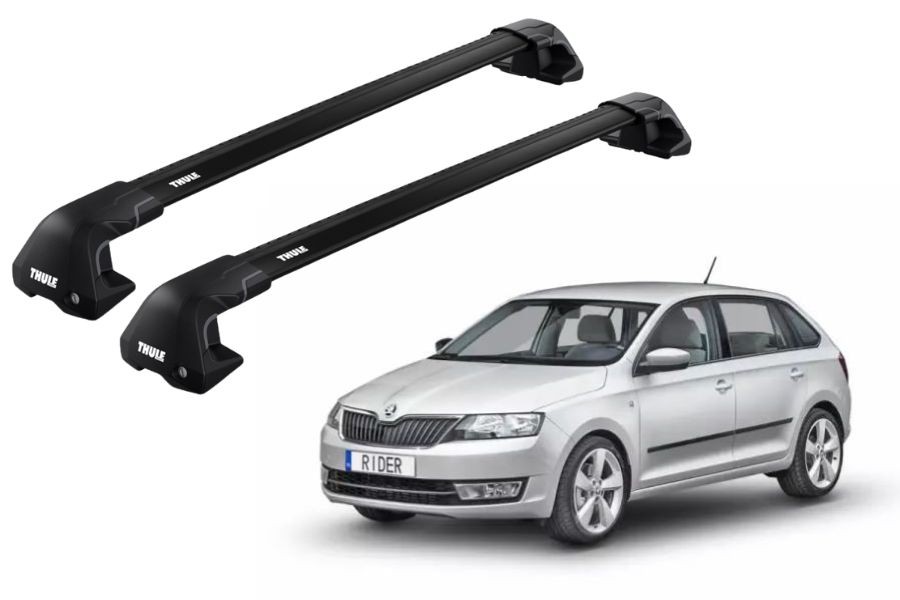 Barras THULE EDGE Flush para autos SKODA Rapid Spaceback desde 2014 negro