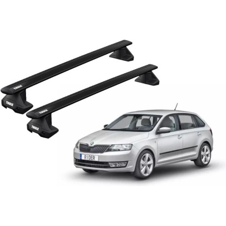 Barras THULE EVO WingBar para autos SKODA Rapid Spaceback desde 2014 negro