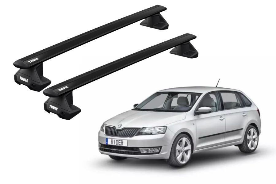 Barras THULE EVO WingBar para autos SKODA Rapid Spaceback desde 2014 negro