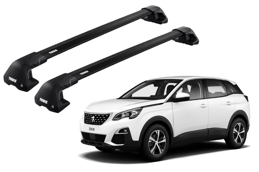 Barras THULE EDGE Flush para autos PEUGEOT 3008 desde 2017 - 2023 negro