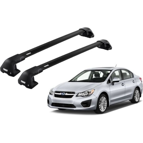 Barras THULE EDGE Flush para autos SUBARU Impreza 2011 a 2016 negro