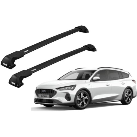 Barras THULE EDGE Flush para autos FORD Focus Active desde 2019-2022 negro