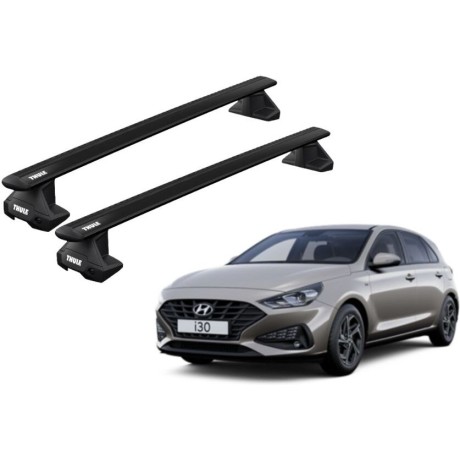 Barras THULE EVO WingBar para autos HYUNDAI i30 desde 2017-2019 negro