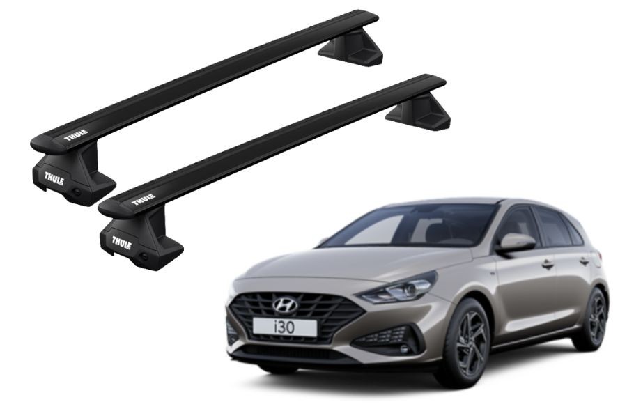 Barras THULE EVO WingBar para autos HYUNDAI i30 desde 2017-2019 negro