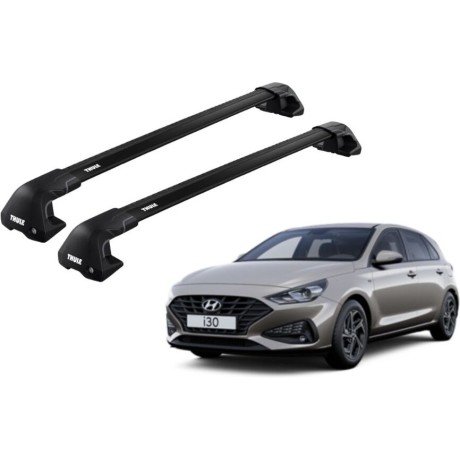 Barras THULE EDGE Flush para autos HYUNDAI i30 desde 2017-2019 negro