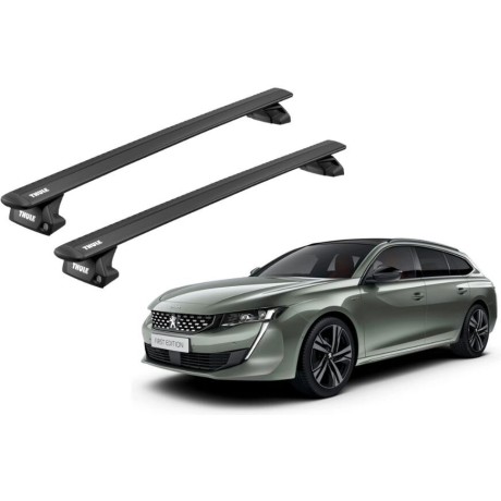 Barras THULE EVO WingBar para autos PEUGEOT 508 SW 2011 a 2018 negro