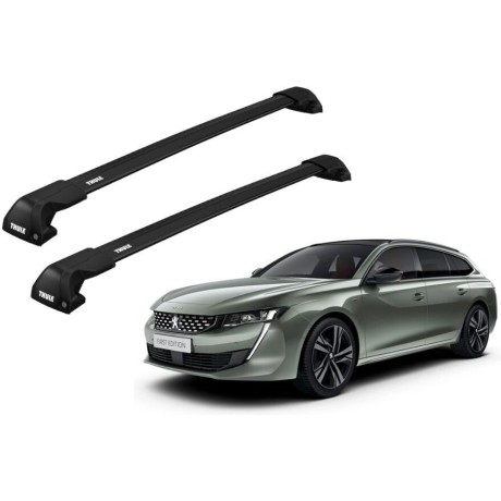 Barras THULE EDGE Flush para autos PEUGEOT 508 SW 2011 a 2018 negro