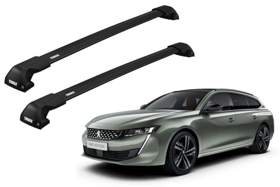 Barras THULE EDGE Flush para autos PEUGEOT 508 SW 2011 a 2018 negro