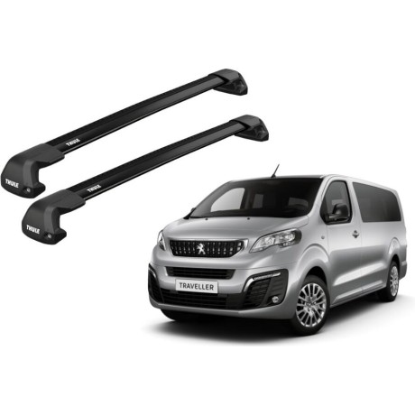 Barras THULE EDGE Flush para Van PEUGEOT Traveller desde 2016 a 2024 negro