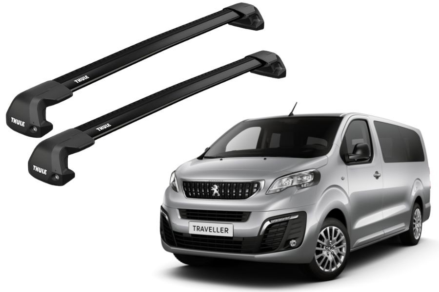 Barras THULE EDGE Flush para Van PEUGEOT Traveller desde 2016 a 2024 negro
