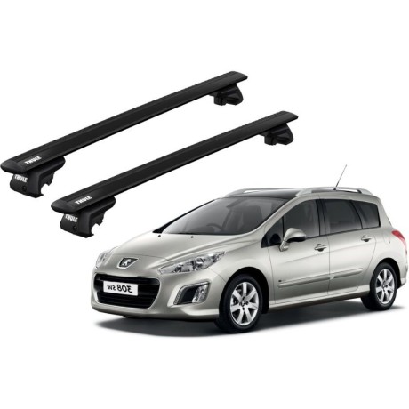 Barras THULE EVO WingBar para autos PEUGEOT 308 SW 2008 a 2013 negro
