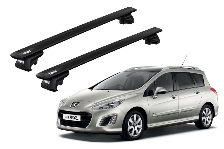 Barras THULE EVO WingBar para autos PEUGEOT 308 SW 2008 a 2013 negro