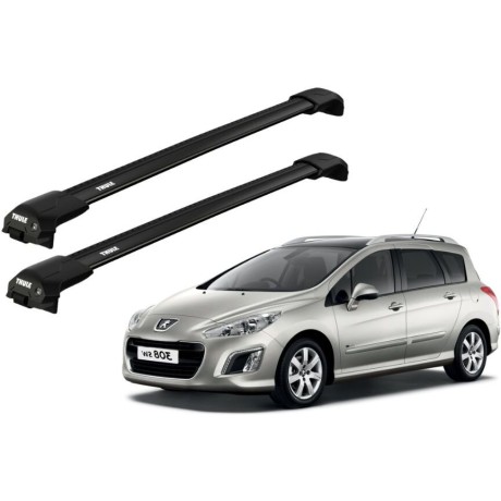 Barras THULE EDGE Flush para autos PEUGEOT 308 SW 2008 a 2013 negro