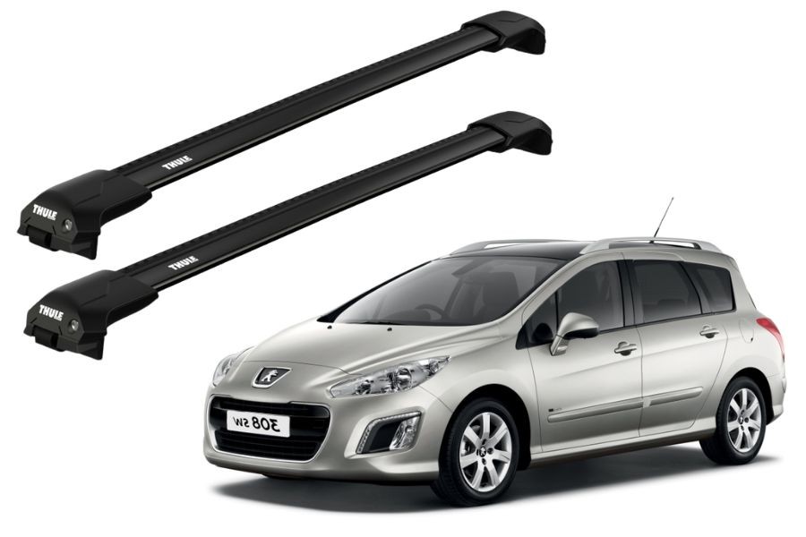 Barras THULE EDGE Flush para autos PEUGEOT 308 SW 2008 a 2013 negro