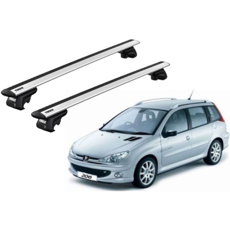 Barras THULE EVO WingBar para autos PEUGEOT 206 SW 2002 a 2008