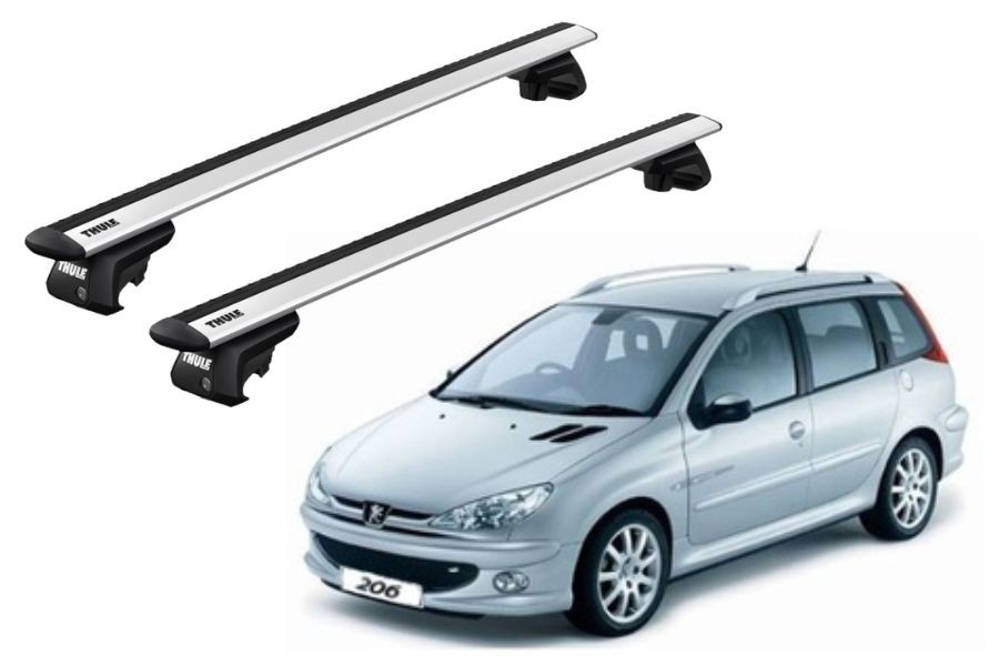 Barras THULE EVO WingBar para autos PEUGEOT 206 SW 2002 a 2008