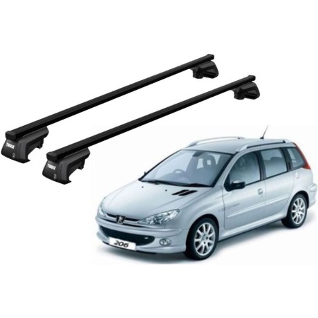 Barras THULE EVO SquareBar para autos PEUGEOT 206 SW 2002 a 2008