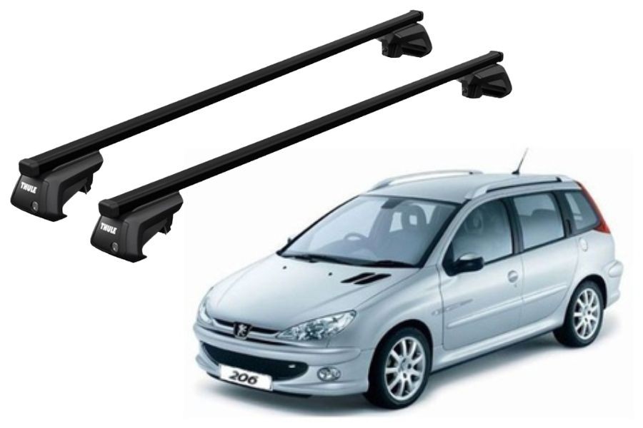 Barras THULE EVO SquareBar para autos PEUGEOT 206 SW 2002 a 2008