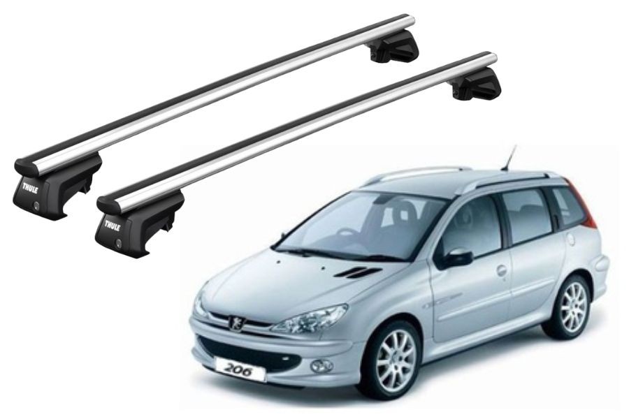 Barras THULE SmartRack XT AluBar para autos PEUGEOT 206 SW 2002 a 2008