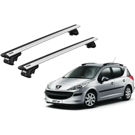 Barras THULE EVO WingBar para autos PEUGEOT 207 SW 2006 a 2012