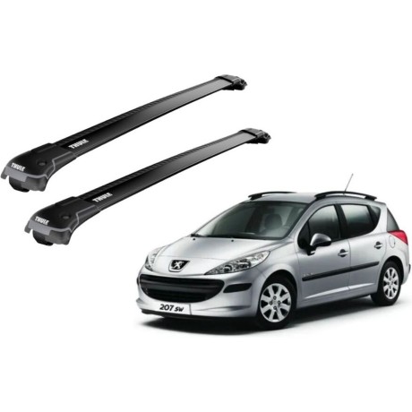 Barras THULE EDGE para autos PEUGEOT 207 SW 2006 a 2012 negro