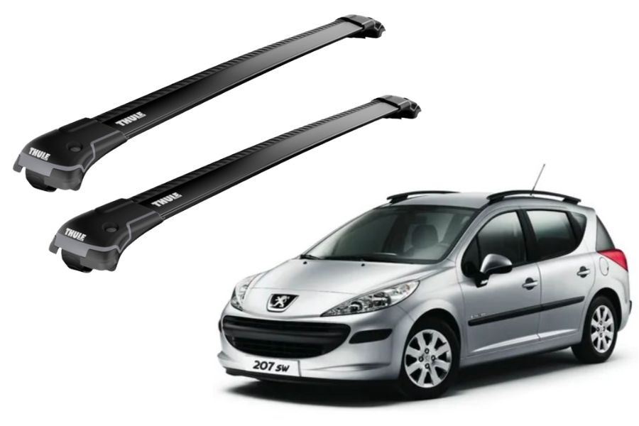 Barras THULE EDGE para autos PEUGEOT 207 SW 2006 a 2012 negro