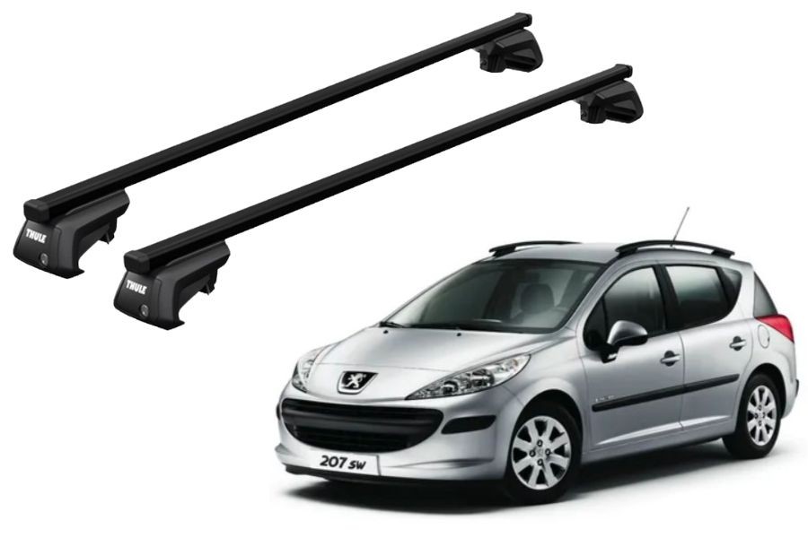 Barras THULE EVO SquareBar para autos PEUGEOT 207 SW 2006 a 2012