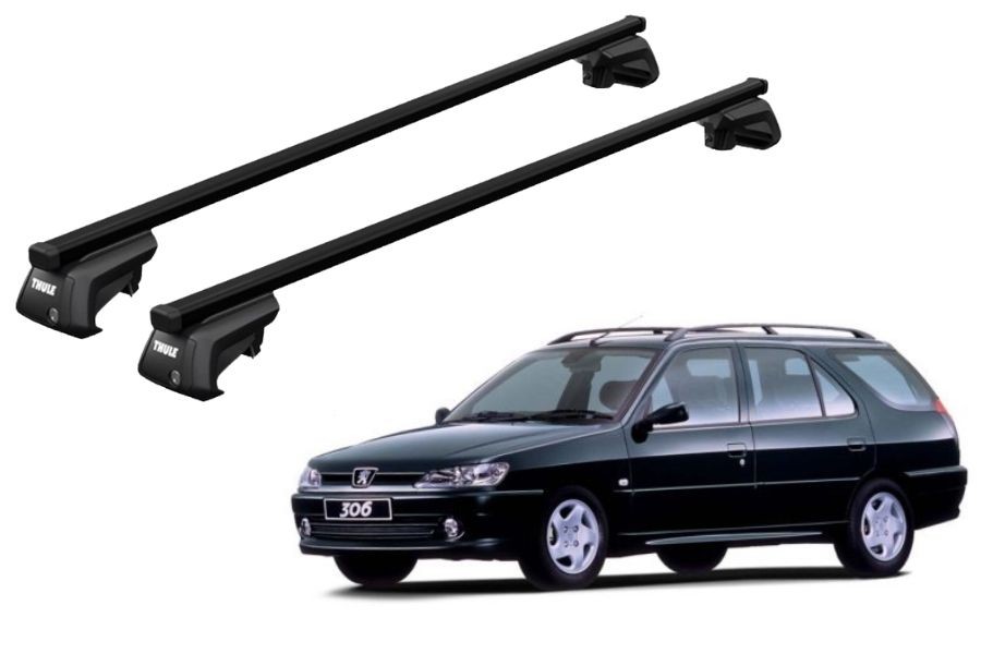 Barras THULE EVO SquareBar para autos PEUGEOT 306 1997 a 2001