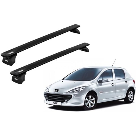 Barras THULE WingBar para autos PEUGEOT 307 2001 a 2004 negro