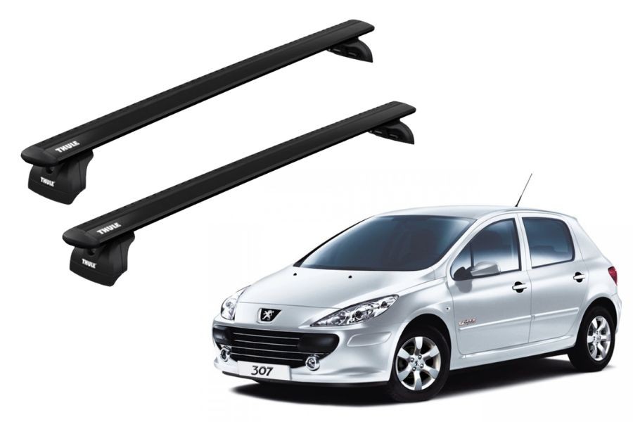 Barras THULE WingBar para autos PEUGEOT 307 2001 a 2004 negro