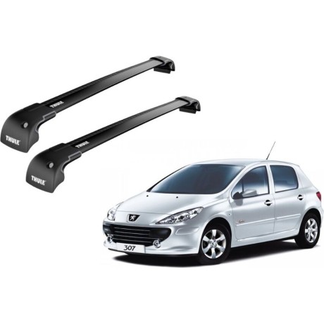 Barras THULE EDGE para autos PEUGEOT 307 2001 a 2004 negro
