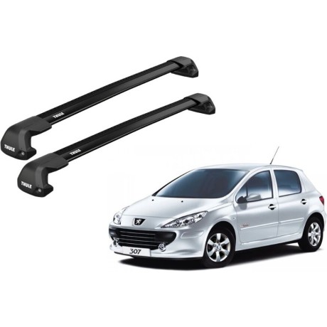Barras THULE EDGE Flush para autos PEUGEOT 307 2001 a 2008 negro