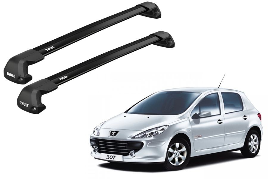 Barras THULE EDGE Flush para autos PEUGEOT 307 2001 a 2008 negro